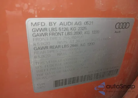 2021 Audi Q3 Premium 45 Tfsi S Line Quattro Tiptronic z USA, uszkodzony, nr VIN WA1DECF35M1143428